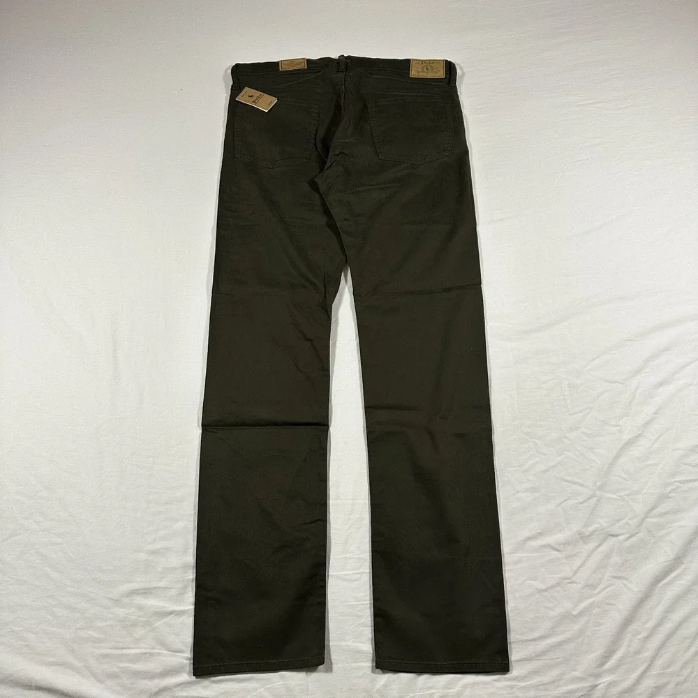 NWT Polo Ralph Lauren The Varick Stretch Slim Straight Jeans Khaki Size 36T X 38